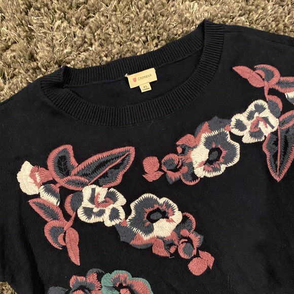Cremieux flower embroidered sweater - Picture 3 of 6